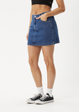 AFENDS Georgia Hemp Denim Skirt - AUTHENTIC BLUE