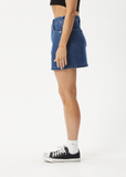 AFENDS Georgia Hemp Denim Skirt - AUTHENTIC BLUE