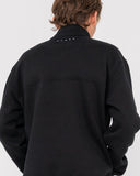 RUSTY - RS Relaxed 1/4 Zip Super Fleece - BLACK