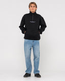 RUSTY - RS Relaxed 1/4 Zip Super Fleece - BLACK