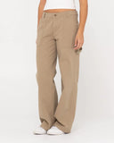 RUSTY Billie Low Wide Canvas Carpenter Pant - KHAKI 1