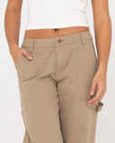 RUSTY Billie Low Wide Canvas Carpenter Pant - KHAKI 1