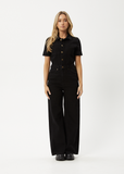 AFENDS Miami Denim Flared Leg Jumpsuit - WASHED BLACK