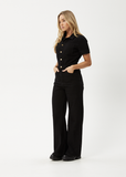 AFENDS Miami Denim Flared Leg Jumpsuit - WASHED BLACK