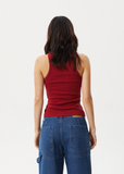 AFENDS Notice Recycled Rib Singlet - KETCHUP