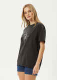 AFENDS Sunny Recycled Oversized Tee - STONE BLACK