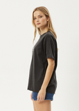 AFENDS Sunny Recycled Oversized Tee - STONE BLACK