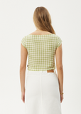 AFENDS Darcy Hemp Check Top - LEMONGRASS