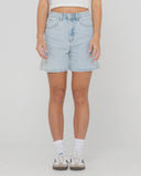 RUSTY Cyprus High Denim Short - SKY BLUE HEATHER