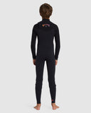 BILLABONG Boys 302 Revolution Full Wetsuit Chest Zip - BLACK FADE