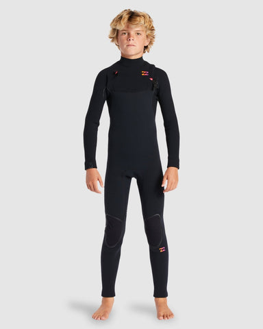 BILLABONG Boys Furnace Comp Chest Zip Full Suit 3/2 - BLACK FADE