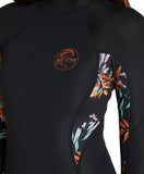 O'NEILL Women's Bahia Back Zip Long Sleeve Mid spring 2mm  - BLACK/AUST/BLACK