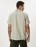 RHYTHM Vacation Stripe Short Sleeve Shirt - NATURAL