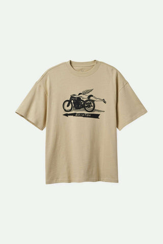 BRIXTON 20th Anniversary Flyer HW Relaxed Tee - CREAM CLASSIC WASH