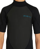 O'NEILL - Youth Factor Back Zip Short Sleeve Spring 2mm - BLACK