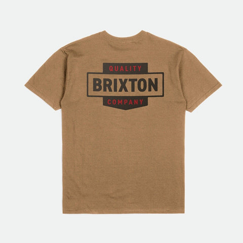 BRIXTON Osborne Short Sleeve Tee - TOBACCO BROWN WORN WASH