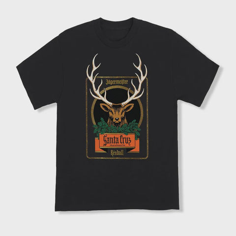 SANTA CRUZ Jagermeister Kendall Deer Front Tee - BLACK