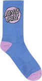 SANTA CRUZ Girls Other Dot Crew Sock (4-Pack) - WHITE/PURPLE/PINK/BLUE