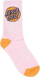 SANTA CRUZ Girls Other Dot Crew Sock (4-Pack) - WHITE/PURPLE/PINK/BLUE