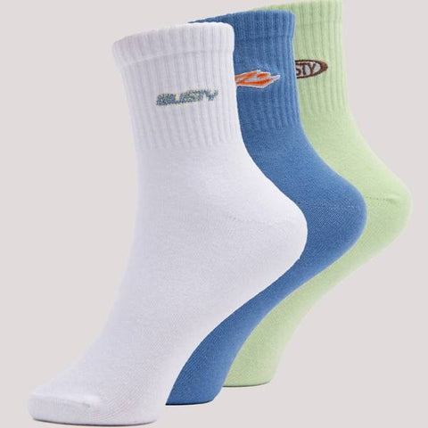 RUSTY Fancy Day Crew Sock 3-Pack - MULTI 4