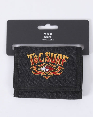 T&C Thrift Nylon Velcro Wallet - ACID BLACK