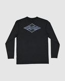 BILLABONG Boys Diamond Shoreline Loose Fit Long Sleeve Rash Vest - BLACK HEATHER