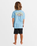 BILLABONG Groms Diamond Grit Short Sleeve Tee - BLUE WASH