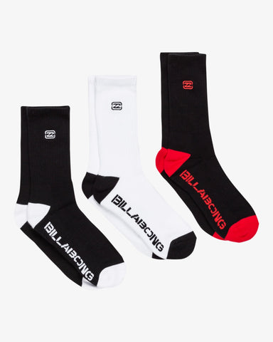 BILLABONG Bracket Wave Socks 3 Pack - MULTI