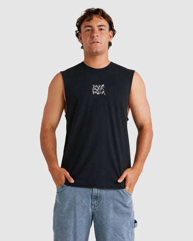 RVCA Scrawls Muscle - BLACK