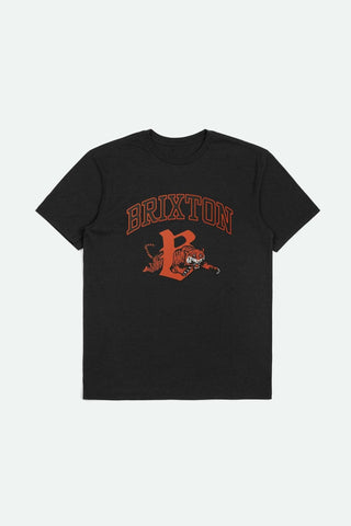 BRIXTON Tiger Heavy Weight Relaxed Tee - BLACK CLASSIC WASH