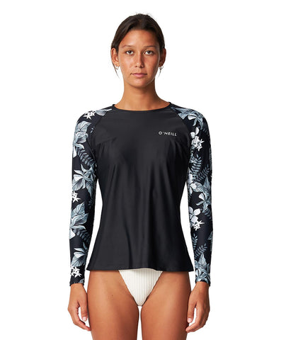 O'NEILL Salina Long Sleeve Surf Tee Rash Vest - WILD ORCHID MIDNIGHT