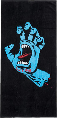 SANTA CRUZ - Screaming Hand Beach Towel - BLACK