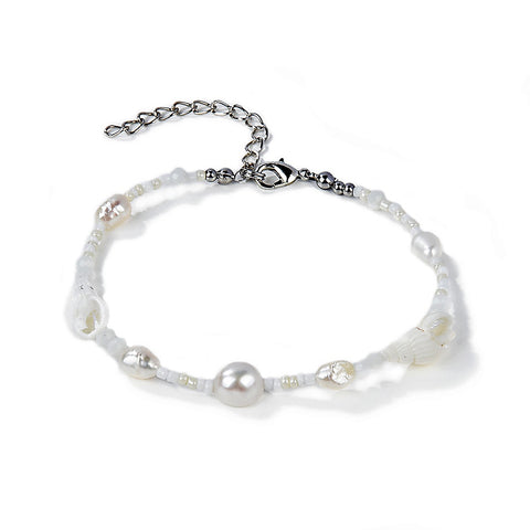 CLASSICS 77 - Pearl & Seashell Adjustable Anklet