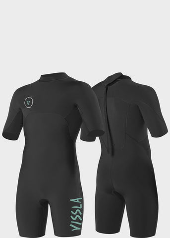 VISSLA 7 Seas Boys 2-2 Back Zip Springsuit - BLACK