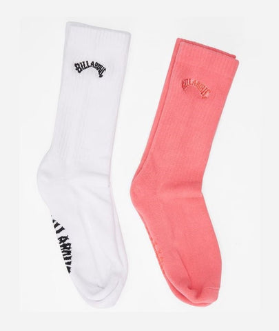 BILLABONG Women's Sport Crew Socks - PINK