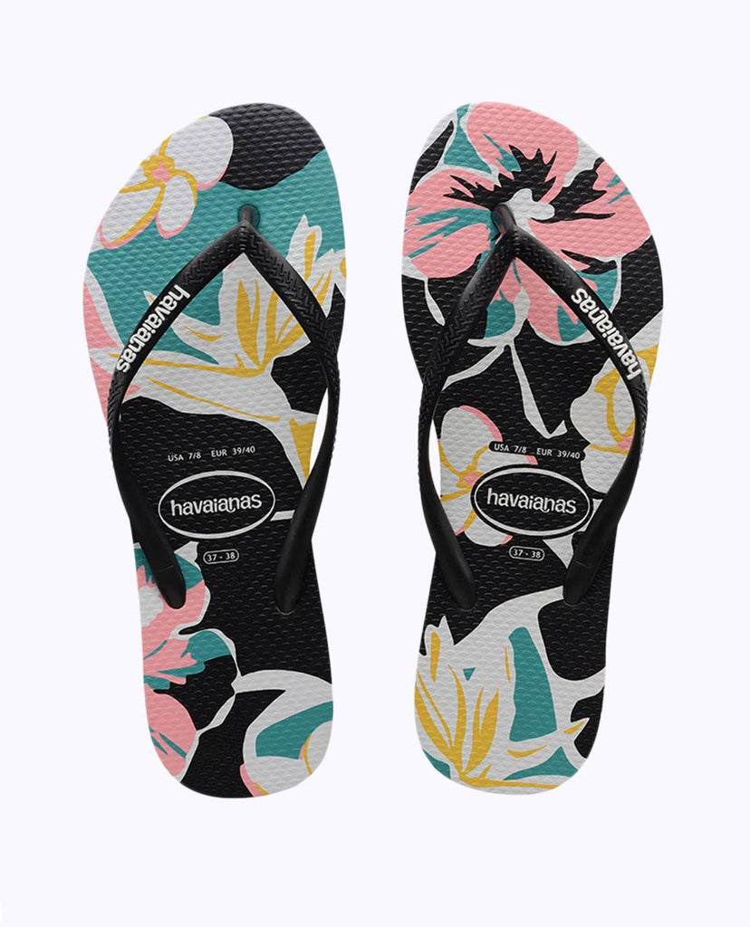 HAVAIANAS Slim Floral Basic FC BLACK BLACK Twentyfivenine