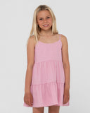 RUSTY Sweet Water Slip Girls Dress - FONDANT PINK