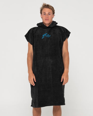 RUSTY Just Surfing Hooded Change Towel - BLACK 1