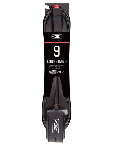 OCEAN & EARTH One XT Longboard Premium 9'0" Leash - BLACK