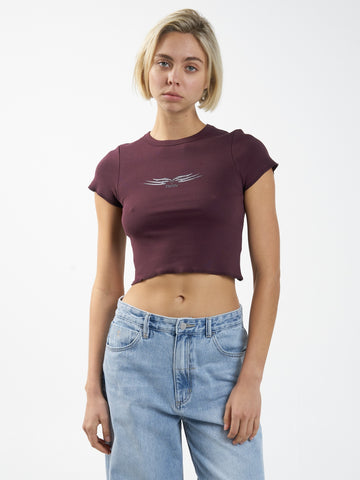 THRILLS Easy Going Curve Tee - WINE