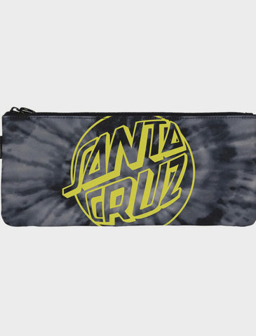 SANTA CRUZ Fish Eye Dot Tie Dye Single Zip Pencil Case - BLACK