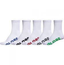 GLOBE Boys Stealth Crew Sport Sock 5-Pack - WHITE