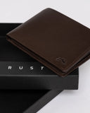 RUSTY - Busted Leather Wallet - COFFEE