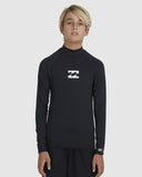 BILLABONG Boys All Day Wave Long Sleeve Rash Vest - BLACK