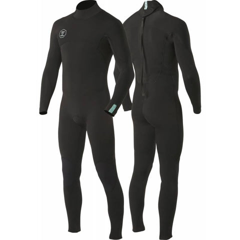 VISSLA  Seven Seas 4-3 Full Back Zip - BLACK